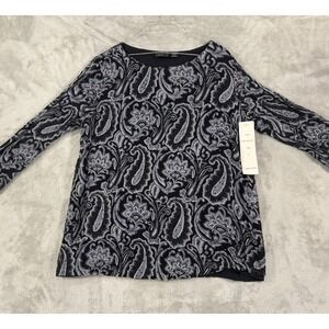 Lola P Womens Top L Paisley Floral Beaded Semi Sheer Layered Gothic Whimsigoth